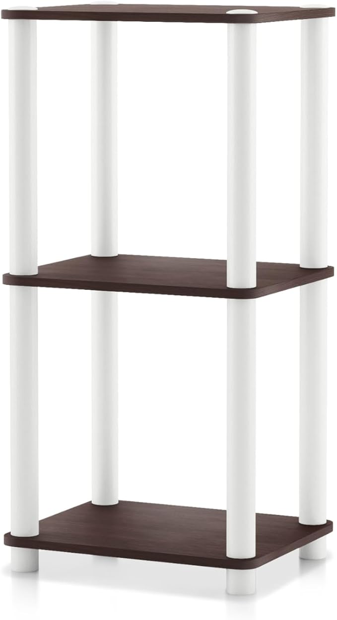 Homes: Inside + Out Apexa Modern 3-Tier Narrow Shelving Units, Collectibles Display Shelves, Easy Assembly Standing Shelf, Home Storage Organizer for Living Room, Bedroom, Office, Espresso