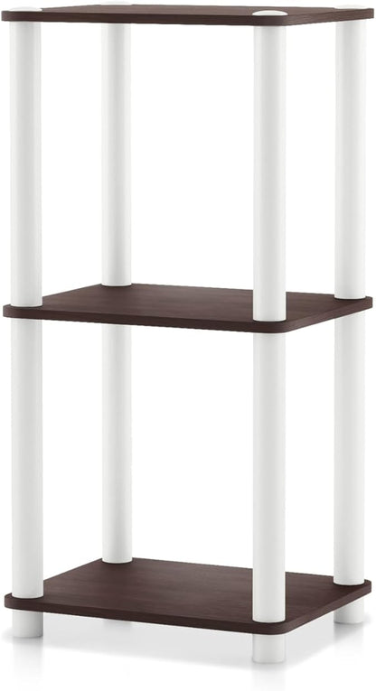 Homes: Inside + Out Apexa Modern 3-Tier Narrow Shelving Units, Collectibles Display Shelves, Easy Assembly Standing Shelf, Home Storage Organizer for Living Room, Bedroom, Office, Espresso