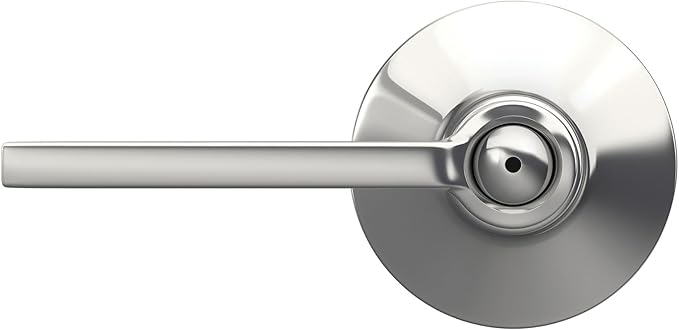 Schlage F40 LAT 625 Latitude Door Lever, Bed & Bath Privacy Lock, Bright Chrome