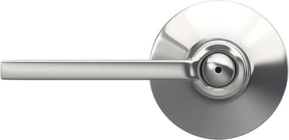 Schlage F40 LAT 625 Latitude Door Lever, Bed & Bath Privacy Lock, Bright Chrome