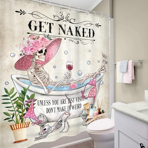 Skull Skeleton Halloween Gothic Spooky Goth Bathroom Shower Curtain Set