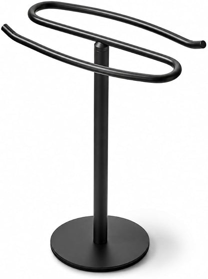 Matte Black Hand Towel Holder Stand,13 Inch Tall Free-Standing Towel Rack, SUS304 Stainless Steel Towel Bar Rack Stand, Tower Bar for Bathroom Kitchen Vanity Countertop…