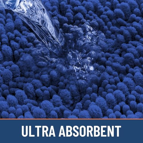 Smiry Bathroom Rugs 48X32, Extra Soft Rubber Backing Chenille Bath Mats
