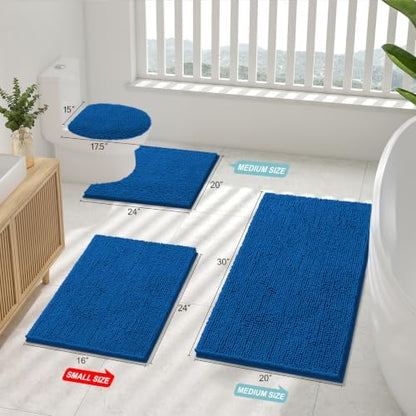 Smiry Bathroom Rugs 24X16, Luxury Chenille Extra Soft Absorbent Bath Mat