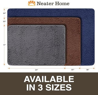 Neater Home Plush Bathroom Rugs 30x20 Thick Chenille Quick Dry Microfiber Absorbent Bath Mat, Soft Bath Rugs, Machine Washable Bathroom Floor Mat for Tub Shower Sink, Home Decor Accessories, Brown