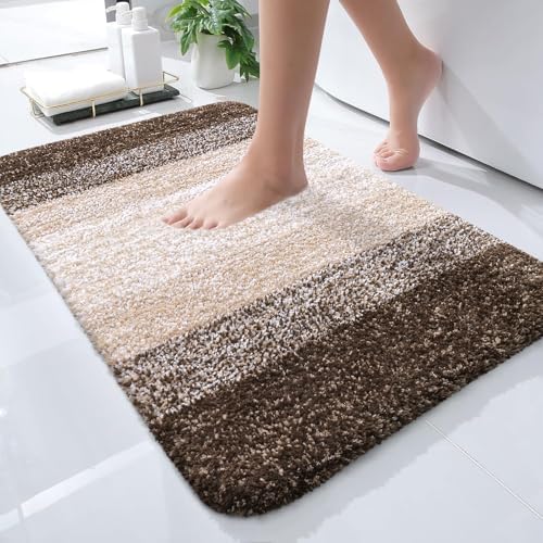OLANLY Small Bathroom Rugs 24x16, Extra Soft Absorbent Microfiber Bath Rugs