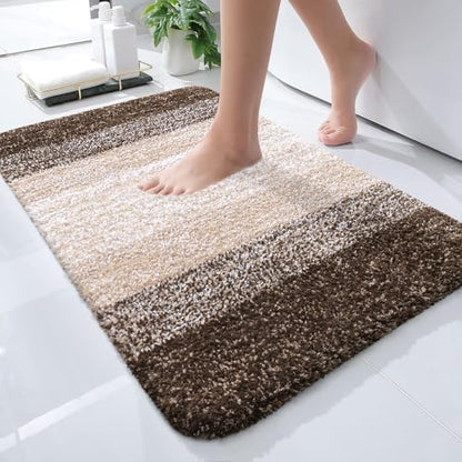 OLANLY Small Bathroom Rugs 24x16, Extra Soft Absorbent Microfiber Bath Rugs