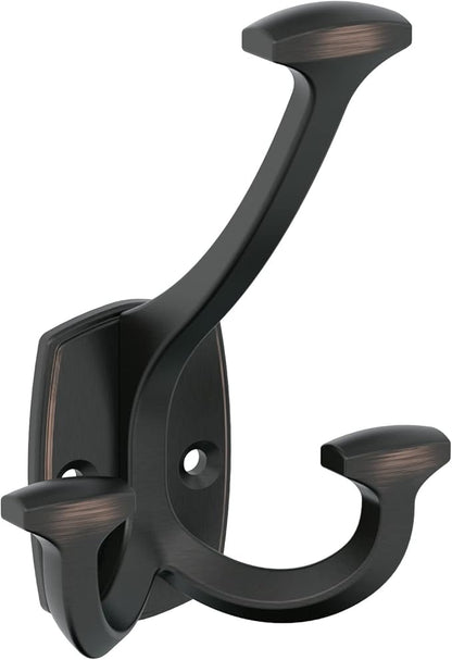 Amerock H37004ORB | Vicinity Triple Prong Decorative Wall Hook | Oil Rubbed Bronze Hook for Coats, Hats, Backpacks, Bags | Hooks for Bathroom, Bedroom, Closet, Entryway, Laundry Room, Office