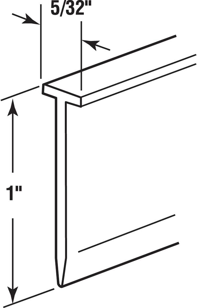 Prime-Line M 6211 Shower Door Bottom Sweep, 36 In. x 1 In. Strip, Vinyl Construction, Clear, 5/32 In. Tee Insert Shape (Single Pack)