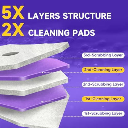 30Ct Aromative Toilet Brush Refills, Double-Layer Cleaning Pads Added, Compatible with Most Toilet Brushes， Lavender（Patented）