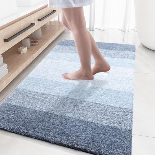 OLANLY Large Bathroom Rugs 59x35, Extra Soft Absorbent Microfiber Bath Rugs