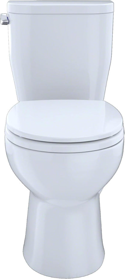 TOTO® EntradaTM Two-Piece Round 1.28 GPF Universal Height Toilet, Cotton White - CST243EF#01