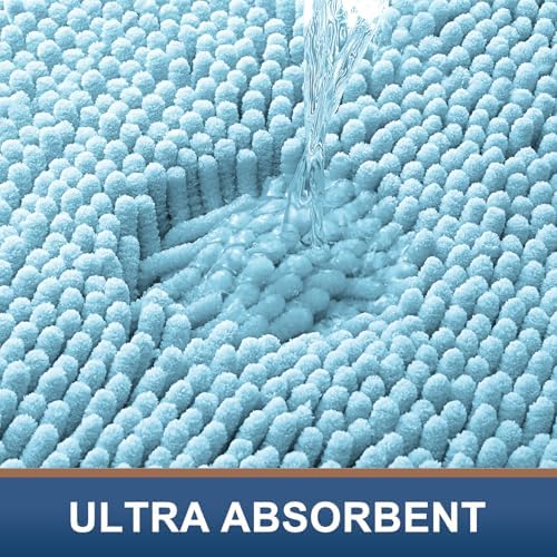 Smiry Toilet Rugs U-Shaped 24x20, Extra Soft Absorbent Contoured Bath Mat