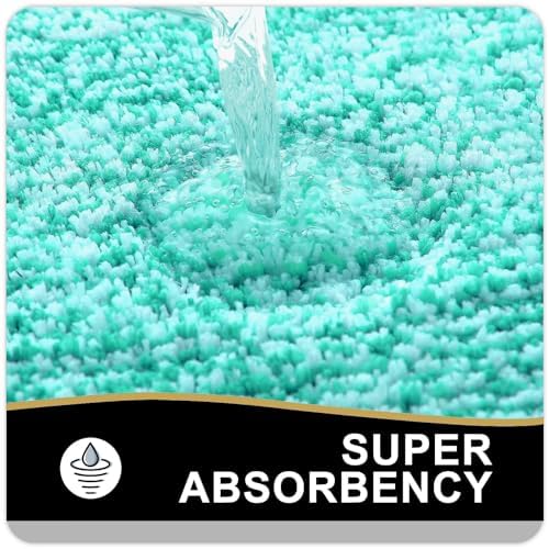 OLANLY Bathroom Runner Rugs 47x24, Long Bath Mats for Bathroom Floor, Green