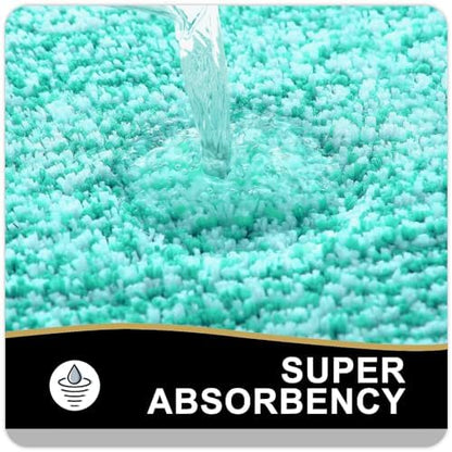 OLANLY Bathroom Runner Rugs 47x24, Long Bath Mats for Bathroom Floor, Green