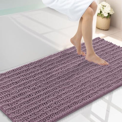 Smiry Bathroom Rugs 44X24, Extra Soft Rubber Backing Chenille Bath Mats