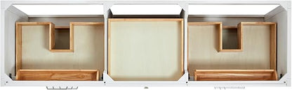 ARIEL Monroe 72-inch Bathroom Vanity with Sink,Solid Wood, 1.5-inch Pure White Quartz Countertop & Backsplash, Double Oval Porcelain Sink, 9 Dovetail Drawers, Brushed Nickel, White