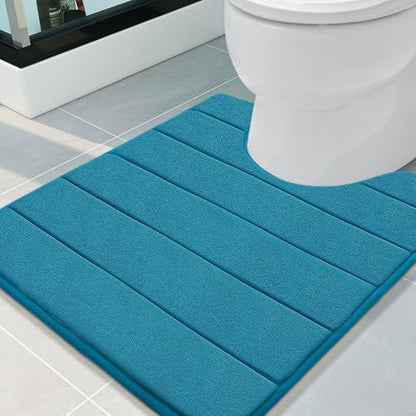 Buganda Memory Foam U-Shaped Toilet Rugs 24 x 20, Absorbent Bathroom mat