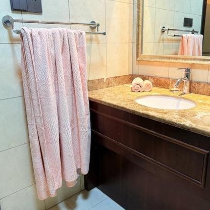 YTYC 39x78 Bath Sheets Set,Towels for Bathroom,Pink,6-Pieces