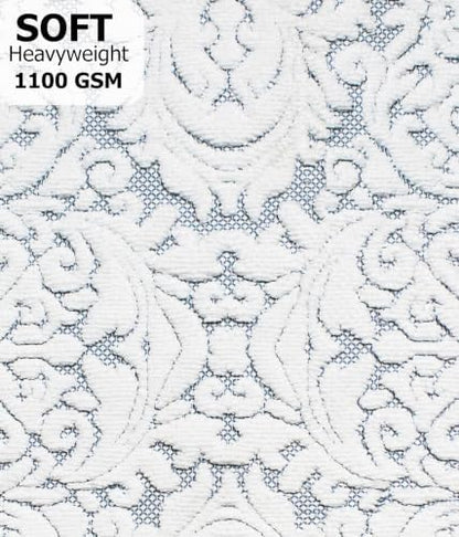 COTTON CRAFT Bath Tub Mat - 2 Pack Sculpted Jacquard Bathroom Mat - Blue