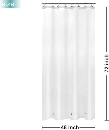 48x72 Stall Size Shower Curtain Liner Frost | 3 Bottom Magnets,8 Rustproof Grommets,Water Proof Heavy Duty PEVA,48W x 72H for Shower Stall Narrow Width