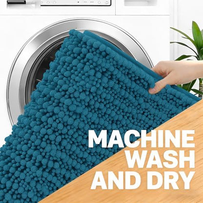 OLANLY U-Shaped Toilet Rug 24x20, Thick Soft Absorbent Chenille Contour Rug