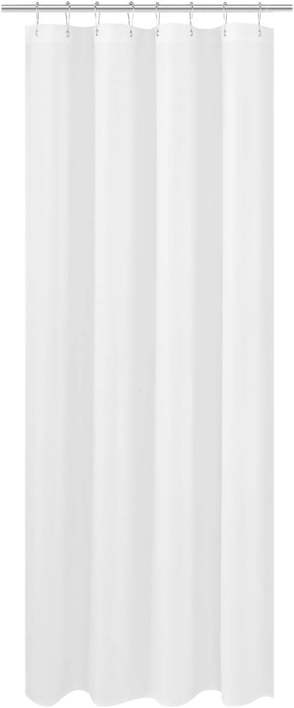 N&Y HOME Fabric Shower Curtain Liner Long Stall Size 48 x 78 inches, Hotel Quality, Washable, Water Repellent, White Bathroom Curtains with Grommets, 48x78