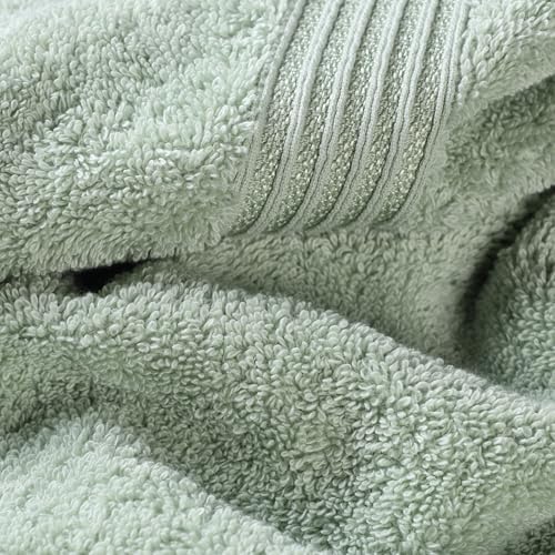 Superior Egyptian Cotton 8-Piece Towel Set, Assorted Towels for Home Bathroom, Guest Bath Decor Essentials, Includes 2 Bath, 4 Hand, 2 Face Towels/Washcloths, Quick Dry, Absorbent, Sage