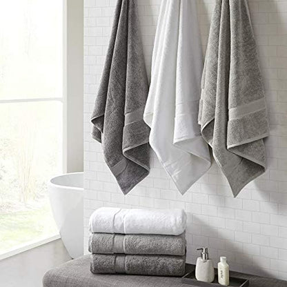 Madison Park Cotton Bath Sheet 2 Piece Oversized, 800GSM, 34" x 68" Grey
