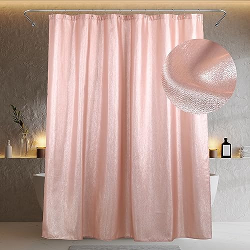 Blush Pink Glitter Shower Curtain: Waterproof Washable Quick Dry, 72Lx72W
