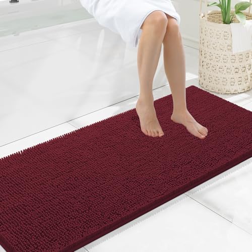 Smiry Bathroom Rugs 59X20, Luxury Chenille Extra Soft Absorbent Bath Mat