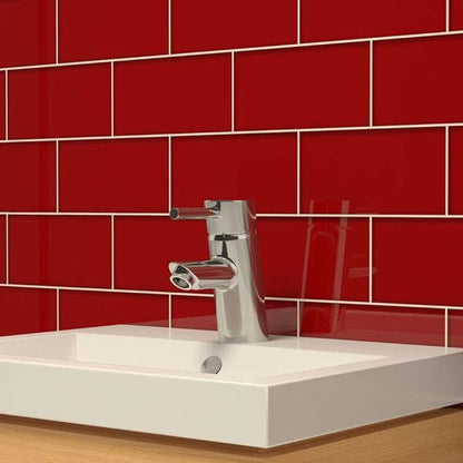STICKGOO Peel and Stick Subway Tile, Stick on Tiles Backsplash for Kitchen & Bathroom in Red (Pack of 10, Thicker Design)