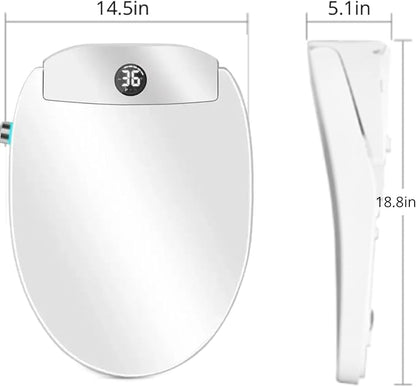 Electric Bidet Toilet Seat, Auto Open/Close Lid & Seat with Radar Sensor, Unlimited & Filtered Warm Water, 8 Modes Spa Wash, Warm Air Dryer, Heated Seat, 10-year warranty. (TB-51E)