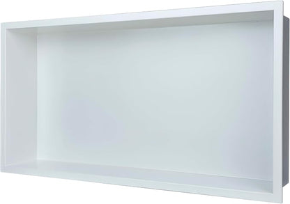 24"x12" Shower Niche Insert Tile Ready ，Stainless Steel Recessed Shower Caddy ，Bathroom remodel，Matte White （ 24 x 12 in）