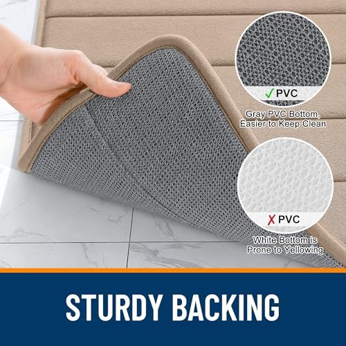OLANLY Memory Foam Long Bathroom Rugs Runner 44x24, Super Soft Absorbent