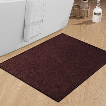 chakme Bathroom Rugs Mat 36x24, Ultra Thin Non Slip Bath Mat Large Quick Dry Absorbent Bath Mat for Bathroom Floor, (Dark Purple, 36"x24")