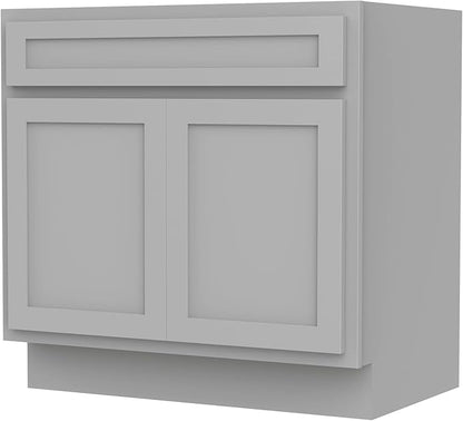 Vanity Art 30 Inch Double Shutter Door Bathroom Vanity Base Cabinet with Soft Closing Shaker Drawer, Strudy Floor Mount Storage Cabinet Organizer for Bedroom, Living Room, Kitchen, VA4030G