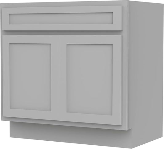 Vanity Art 30 Inch Double Shutter Door Bathroom Vanity Base Cabinet with Soft Closing Shaker Drawer, Strudy Floor Mount Storage Cabinet Organizer for Bedroom, Living Room, Kitchen, VA4030G