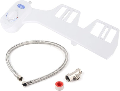 Bidet Attachment for Toilet, Dual Nozzle Non-Electric Bidet Sprayer with Adjustable Water Pressure, Self Cleaning Nozzles for Feminine and Rear Wash, Easy Installation for Home Bathroom