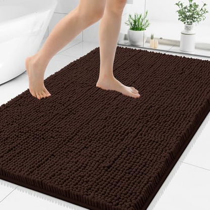Smiry Bathroom Rugs 40X32, Luxury Chenille Extra Soft Absorbent Bath Mat