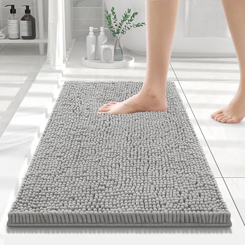 Smiry Bathroom Rugs 24X16, Luxury Chenille Extra Soft Absorbent Bath Mat