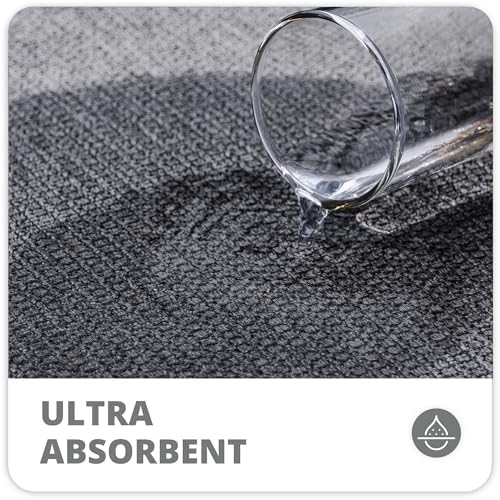 Bosap Bath Mat,Ultra Thin Bathroom Runner Rugs,Large Bath Mats for Bathroom,Quick Dry,Non-Slip,Machine Washable,Low Pile,Bath Rug,Shower Outside,Sink,Home Decor Accessories.Dark Grey,3'x4'(36x48inch)