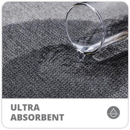 Bosap Bath Mat,Ultra Thin Bathroom Runner Rugs,Large Bath Mats for Bathroom,Quick Dry,Non-Slip,Machine Washable,Low Pile,Bath Rug,Shower Outside,Sink,Home Decor Accessories.Dark Grey,3'x4'(36x48inch)
