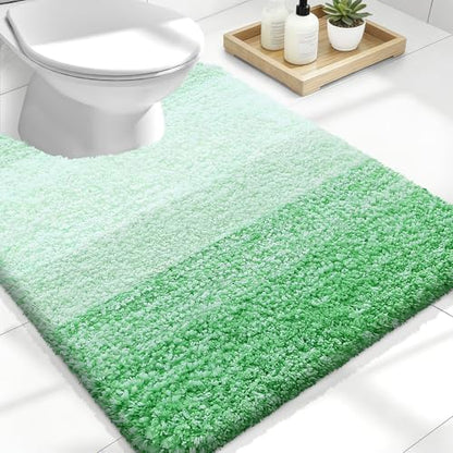 OLANLY Luxury Toilet Rugs U-Shaped 24x20, Soft Absorbent Microfiber Mat
