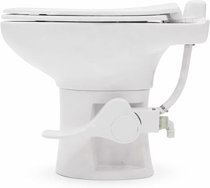 SEAFLO Porcelain RV Toilet with Elongated Bowl, 19” Residential Height, Gravity Flush, Foot Pedal Flush, Soft Close Seat, Easy Install, Camper Toilet, 4-Year Warranty, SFRTCH-02-01