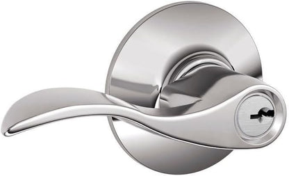 SCHLAGE F51A ACC 625 Accent Keyed Lever, Bright Chrome