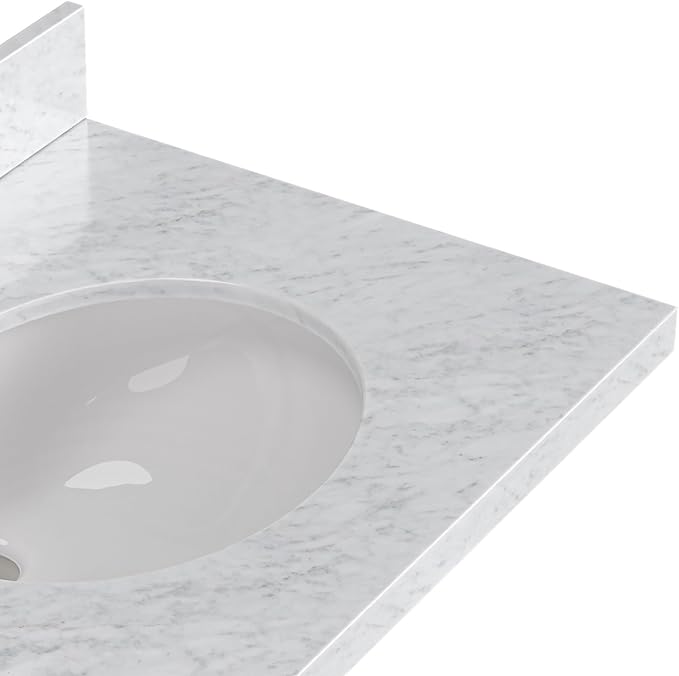 ARIEL Hepburn 72-inch Bathroom Vanity with Sink,Solid Wood, 1.5-inch Italian Carrara Marble Countertop, Double Oval Porcelain Sink, 4 Soft Closing Doors, 6 Dovetail Drawers, Vintage Green