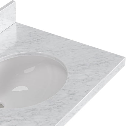ARIEL Hepburn 72-inch Bathroom Vanity with Sink,Solid Wood, 1.5-inch Italian Carrara Marble Countertop, Double Oval Porcelain Sink, 4 Soft Closing Doors, 6 Dovetail Drawers, Vintage Green
