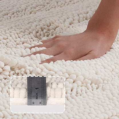 2 Piece Bathroom Rug Set with Toilet Mat, Soft Absorbent Chenille, Non-Slip