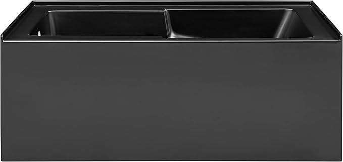 Voltaire 60" x 32" Left-Hand Drain Alcove Bathtub with Apron in Matte Black